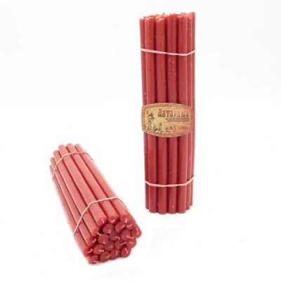 Diveevo altar wax candles (red) 30.5 cm 1 kg, 21 pcs