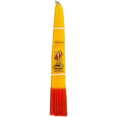 Candle burnt with Jerusalem fire (yellow), 33 pcs in a bundle