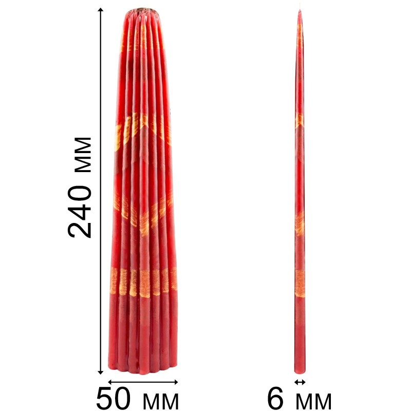 Candle burnt with Jerusalem fire (red), 33 pcs in a bundle