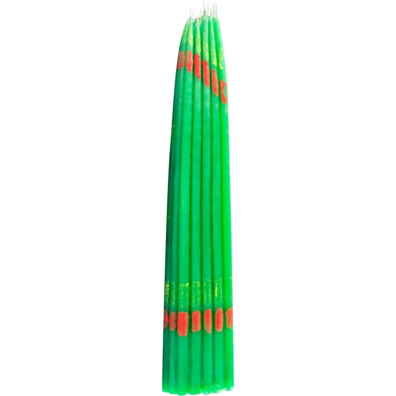 Candle burnt with Jerusalem fire (green), 33 pcs in a bundle