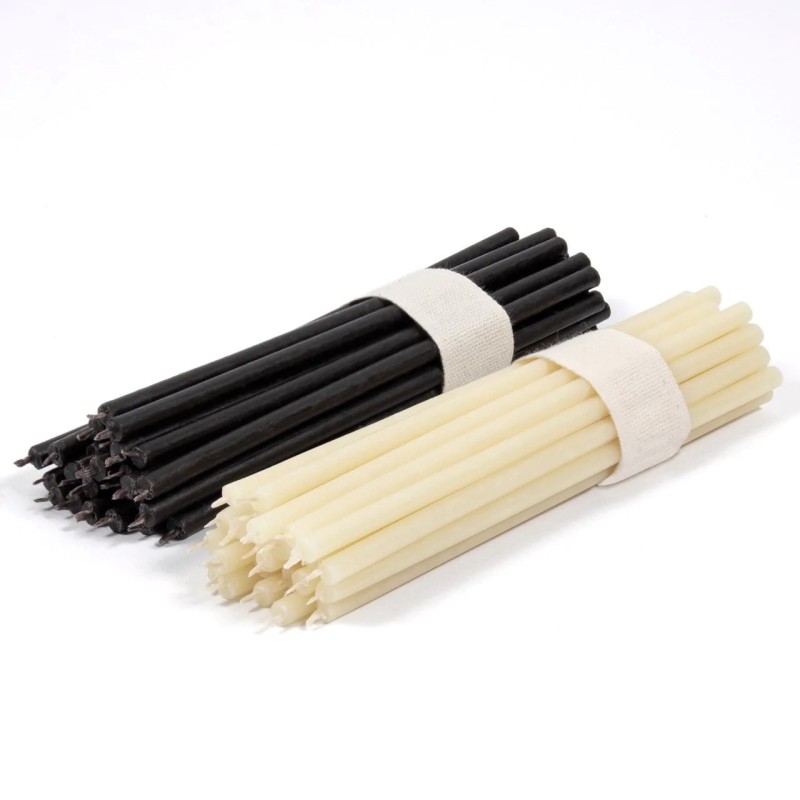 Beeswax Church Candles "Black & White" N140