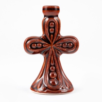 Ceramic Candle holder "Cross" big