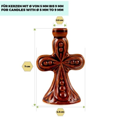 Ceramic Candle holder "Cross" big