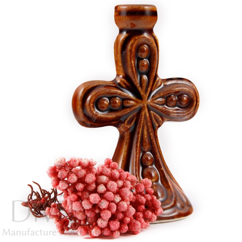 Ceramic Candle holder "Cross" big