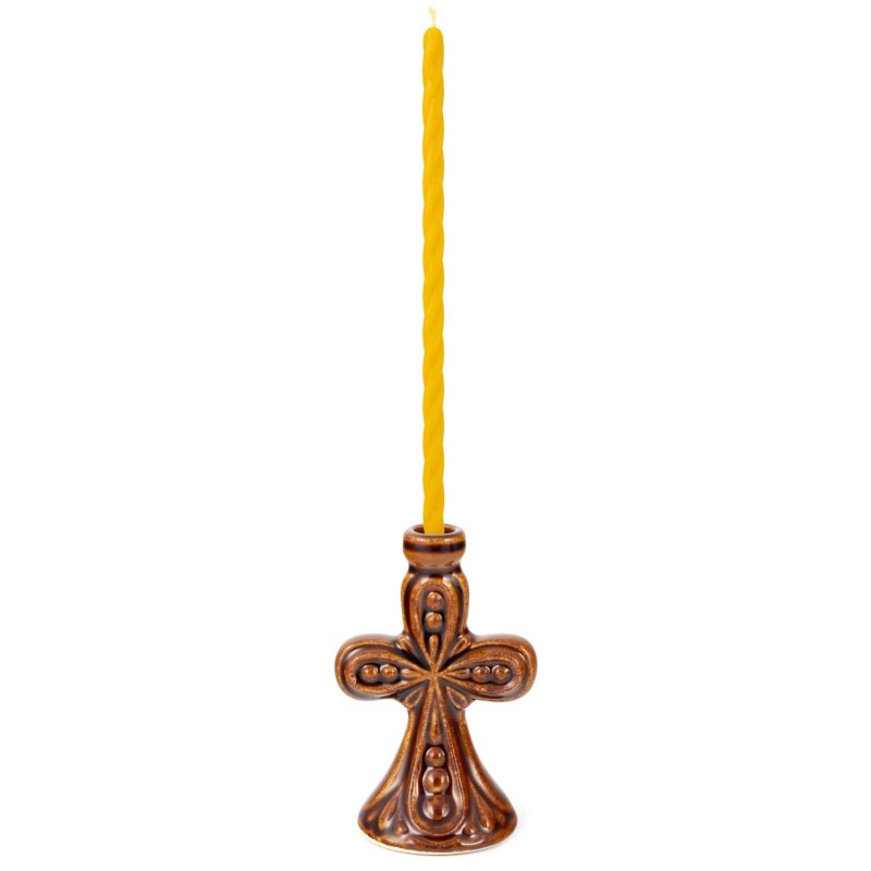 Ceramic Candle holder "Cross" big