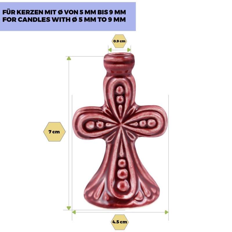 Ceramic Candle holder "Cross" big