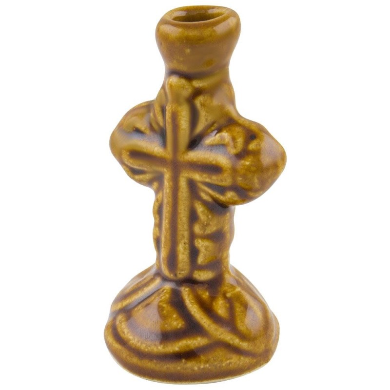 Ceramic Candle holder "Cross" small