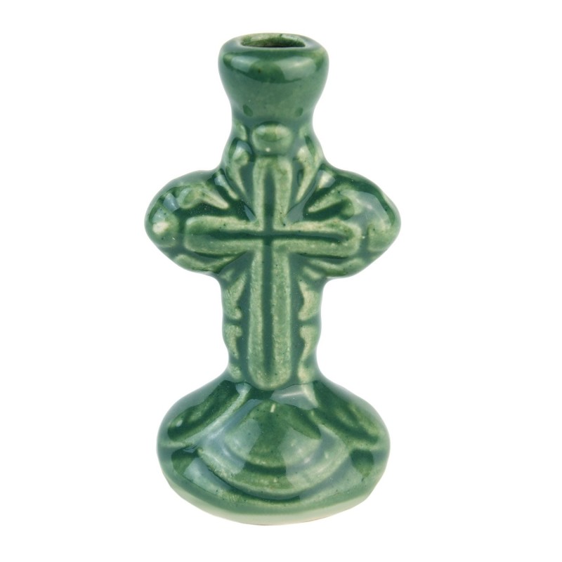 Ceramic Candle holder "Cross" small