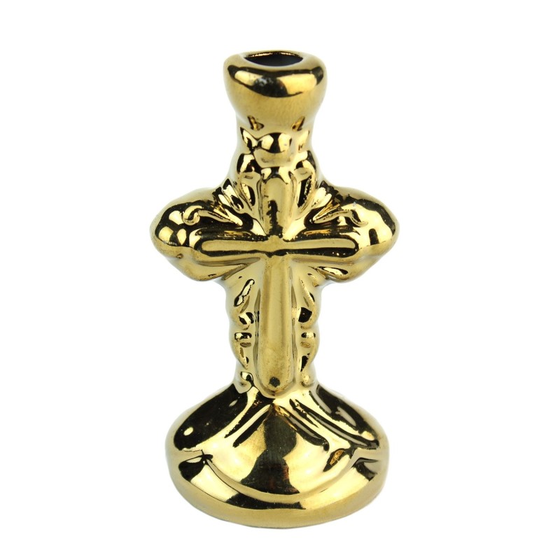 Ceramic Candle holder "Cross" small