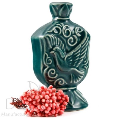 Ceramic Candle holder "Dove" green