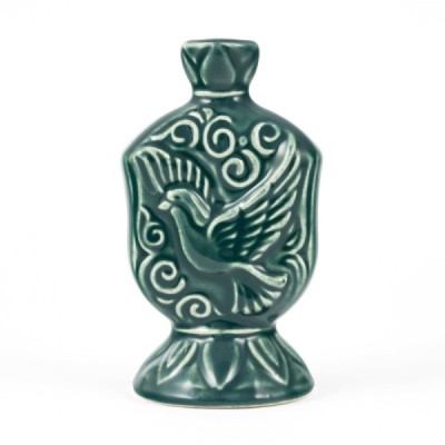 Ceramic Candle holder "Dove" green