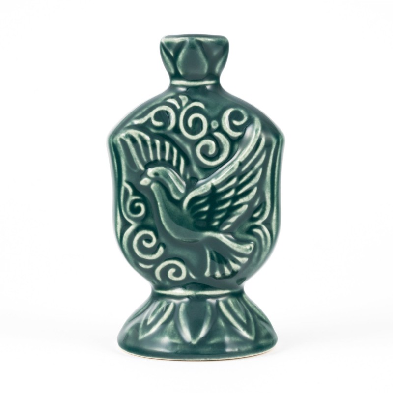 Ceramic Candle holder "Dove" green