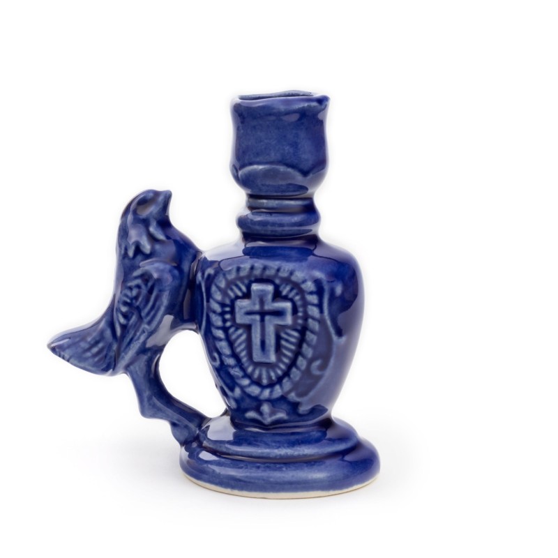 Ceramic Candle holder "Vase" blue