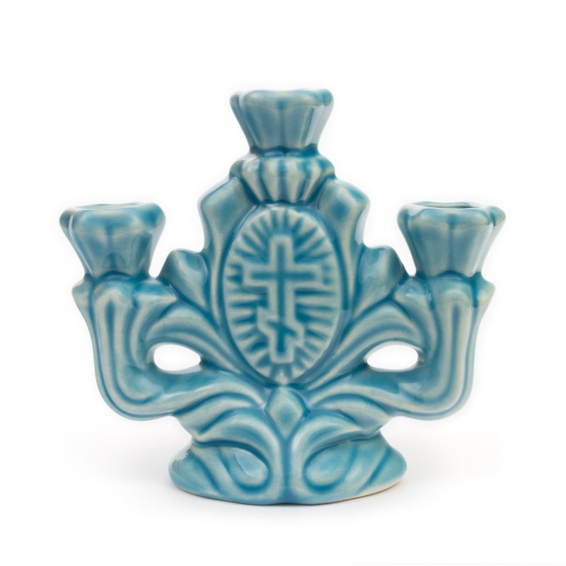 Ceramic Candle holder "Tee" light blue