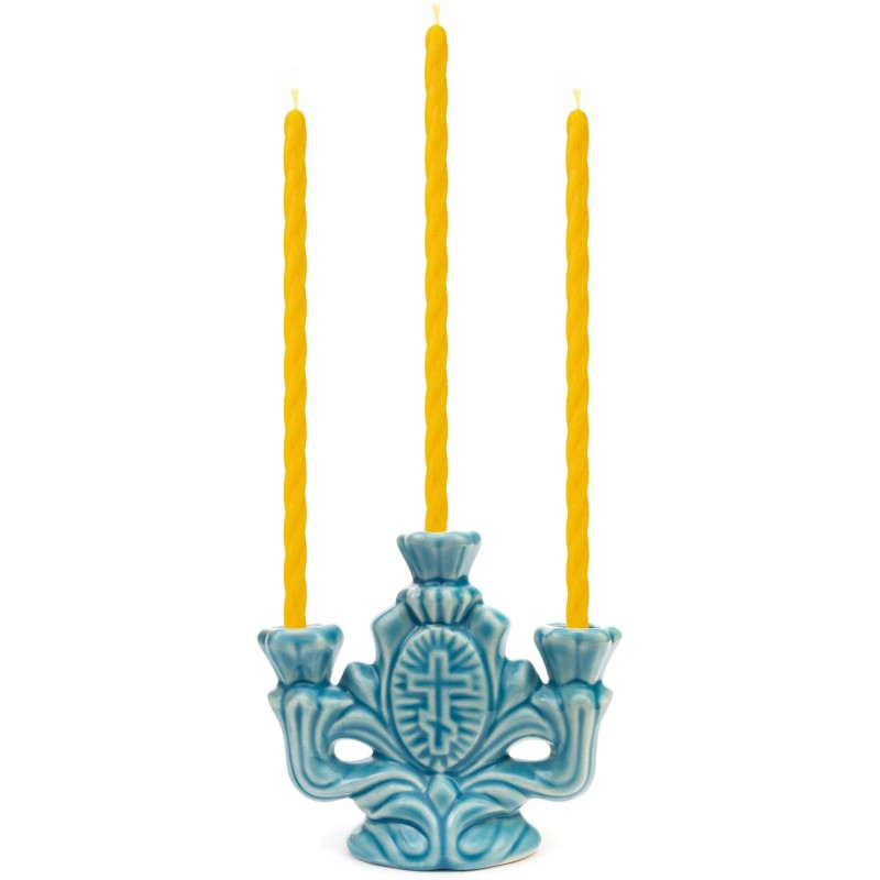 Ceramic Candle holder "Tee" light blue