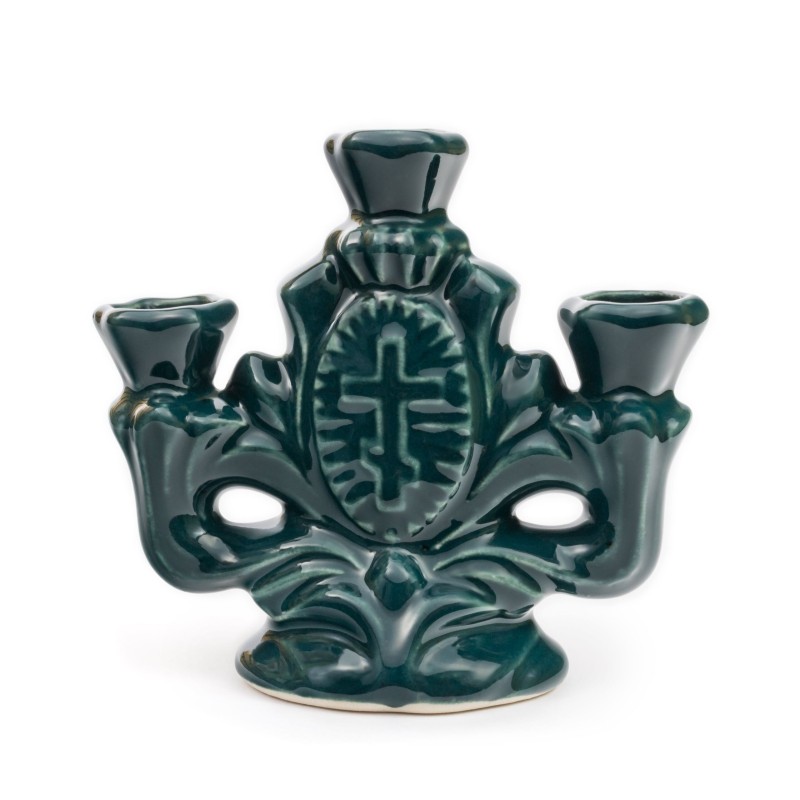 Ceramic Candle holder "Tee" green