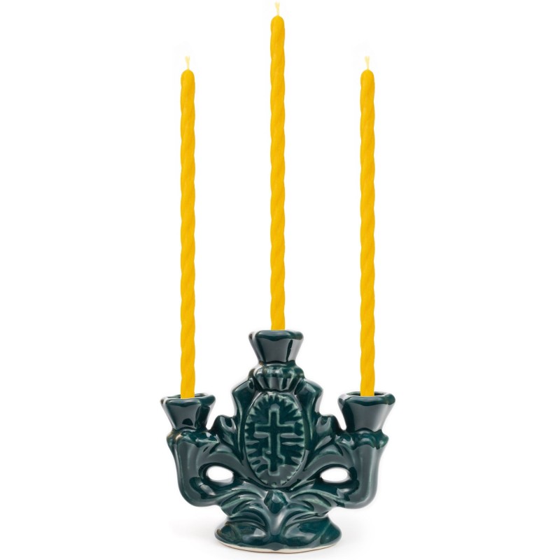 Ceramic Candle holder "Tee" green