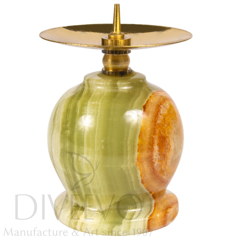 Onyx candle holder "Diveevo" 6 cm, with a metal tip