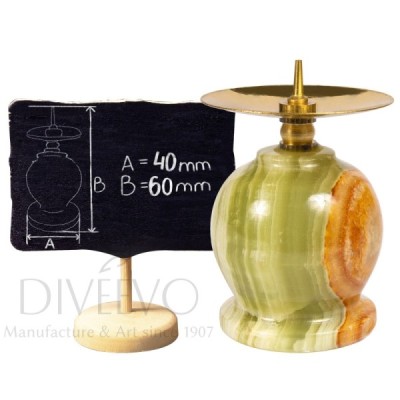 Onyx candle holder "Diveevo" 6 cm, with a metal tip