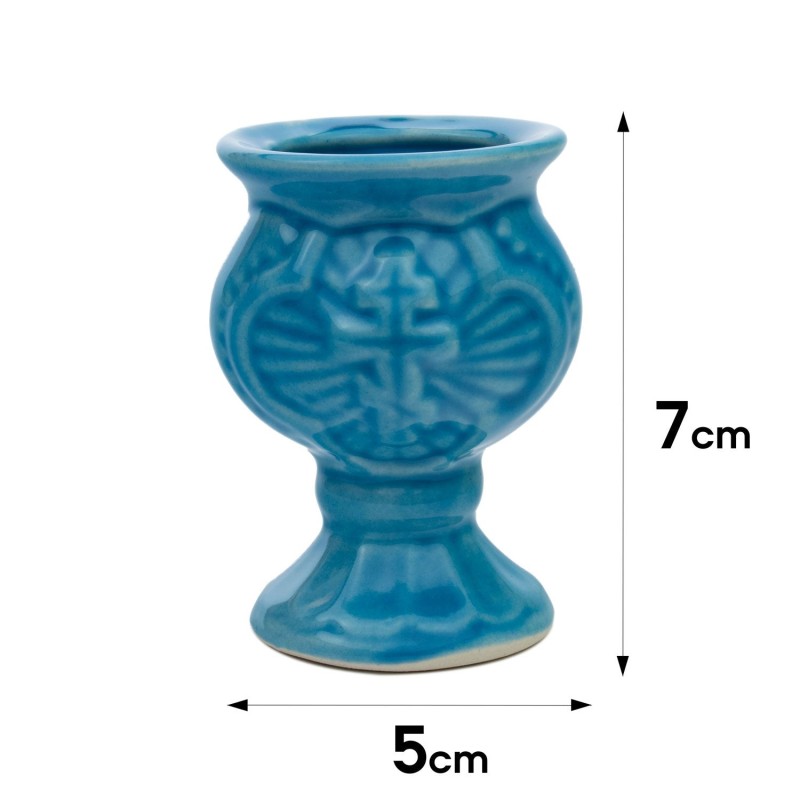 Ceramic Oil lamp "Ray" light blue