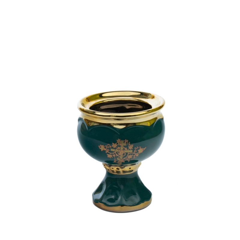 Ceramic Oil lamp "Cup" medium, green