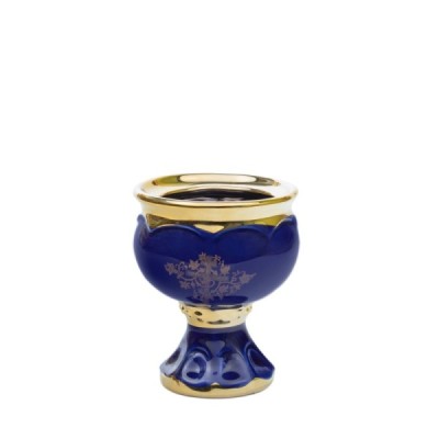 Ceramic Oil lamp "Cup" medium, blue