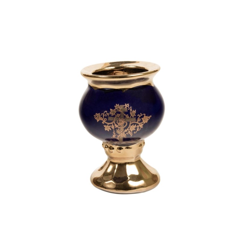 Ceramic Oil lamp "Cup" medium, blue