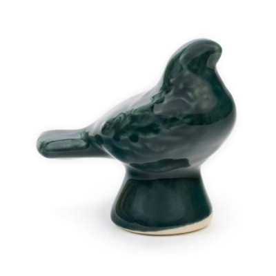 Ceramic extinguisher for candles “Bird”, green