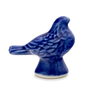 Ceramic extinguisher for candles “Bird”, blue