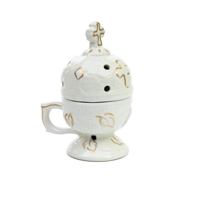 Handmade censer for home use, white