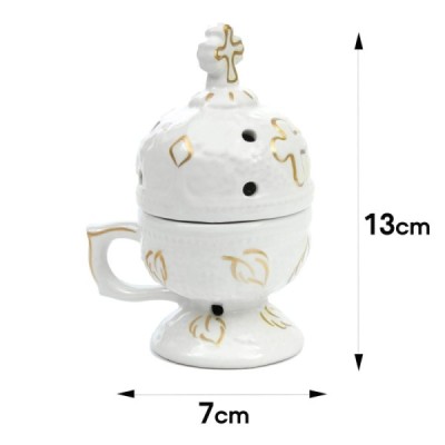 Handmade censer for home use, white