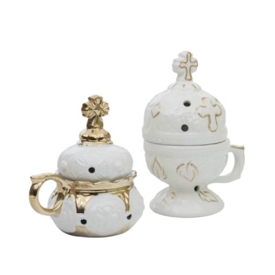 Handmade censer for home use, white