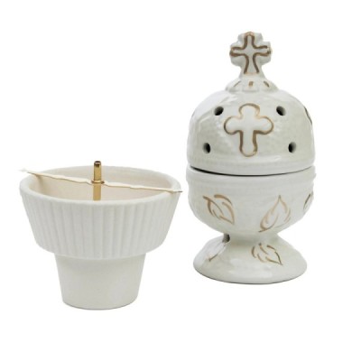 Handmade censer for home use, white