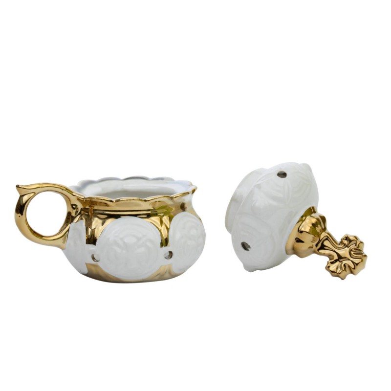 Handmade small censer for home use, white