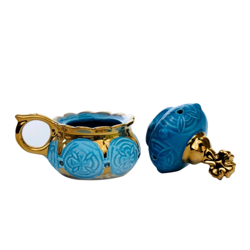 Handmade small censer for home use, light blue