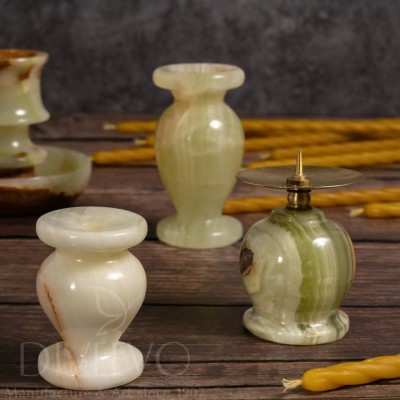 Onyx candle holder "Diveevo" for thin candles 4.5 cm / 5 cm