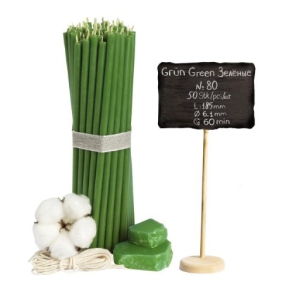 Diveevo Green Beeswax Church Candles N80