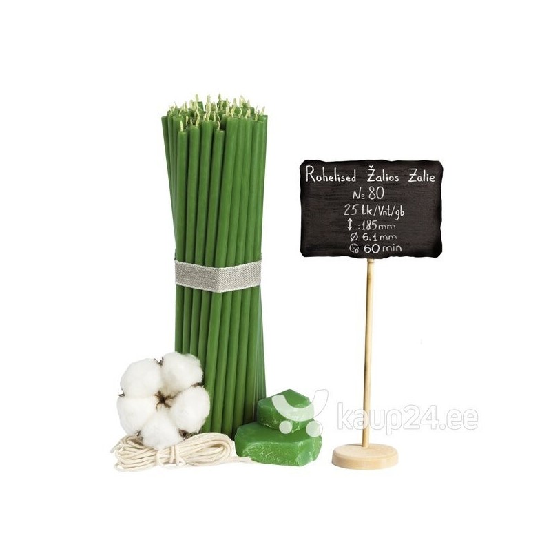 Diveevo Green Beeswax Church Candles N80