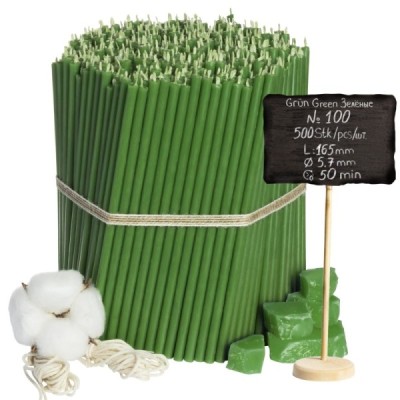 Diveevo Church beeswax candles Green N100