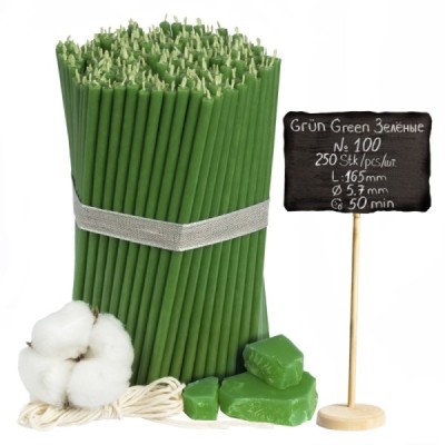 Diveevo Church beeswax candles Green N100