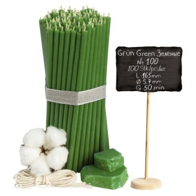 Diveevo Church beeswax candles Green N100