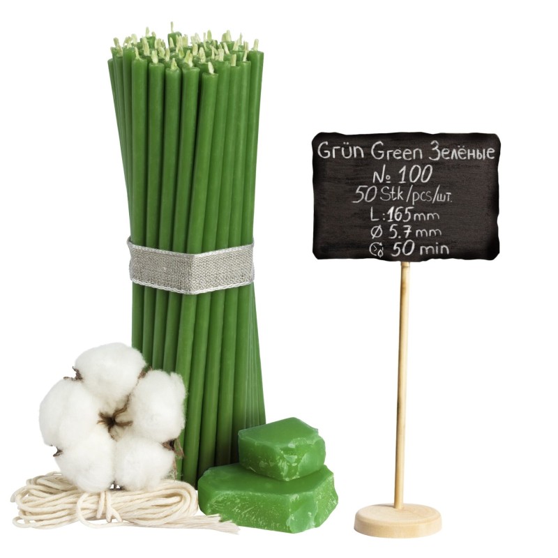 Diveevo Church beeswax candles Green N100