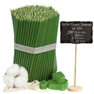 Diveevo Green Beeswax Church Candles N120