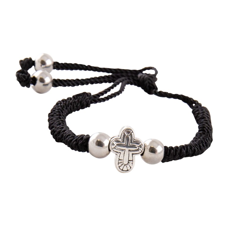 Браслет, плетение, чёрный