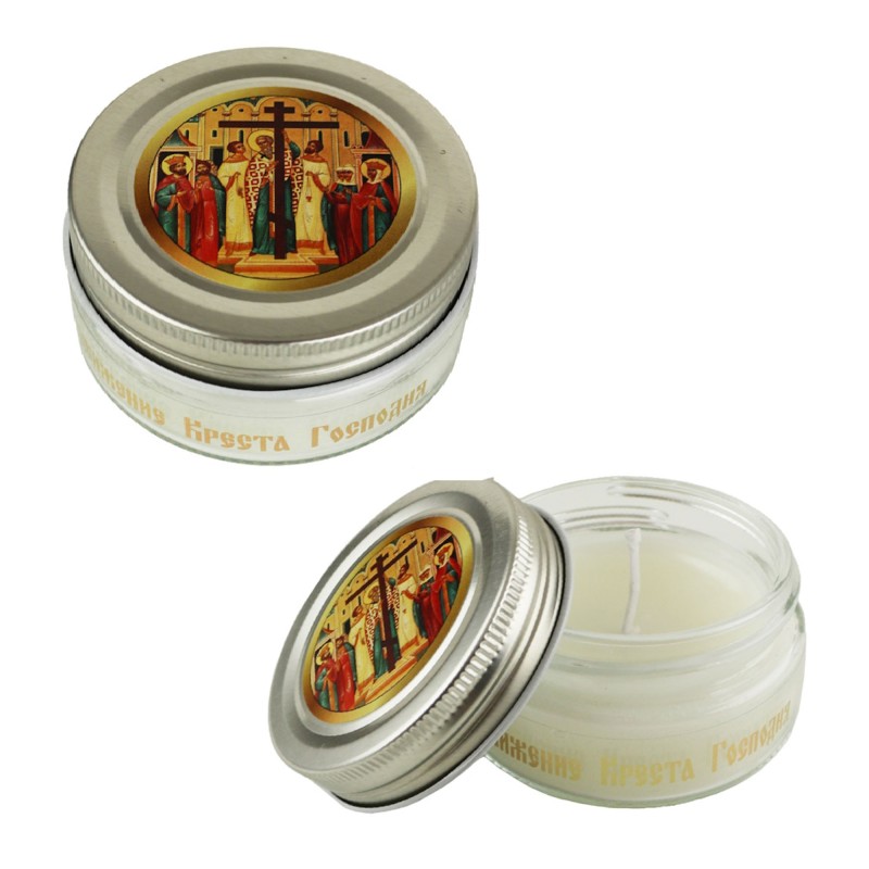 Свеча ароматическая праздничная "Воздвижение Креста Господня", стекло