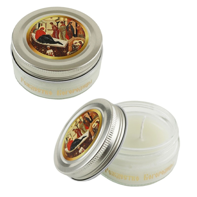 Свеча ароматическая праздничная "Рождество Пресвятой Богородицы ", стекло