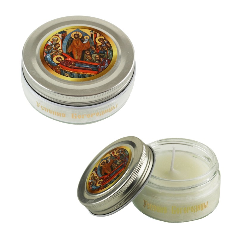 Свеча ароматическая праздничная "Успение Пресвятой Богородицы", стекло