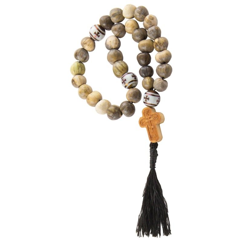 Чётки "Слёзы Богородицы", бусенник, самшит