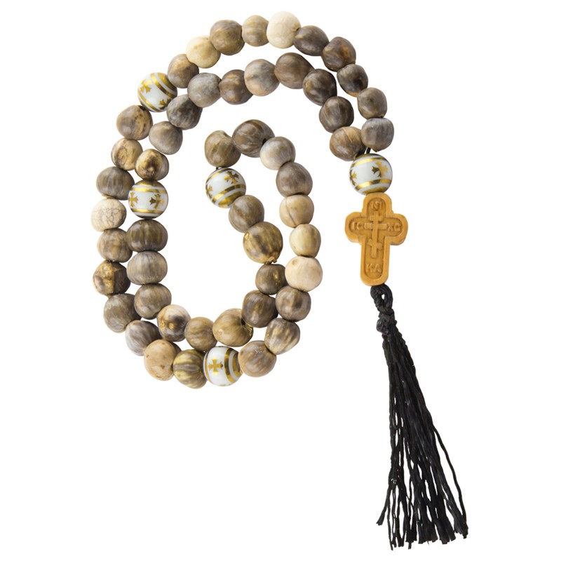 Чётки "Слёзы Богородицы", бусенник, самшит