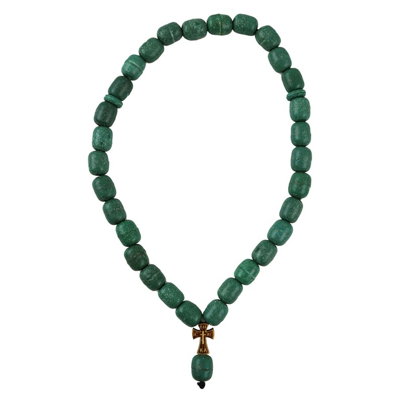 Чётки из ладанного дерева с деревянным крестиком, зелёные